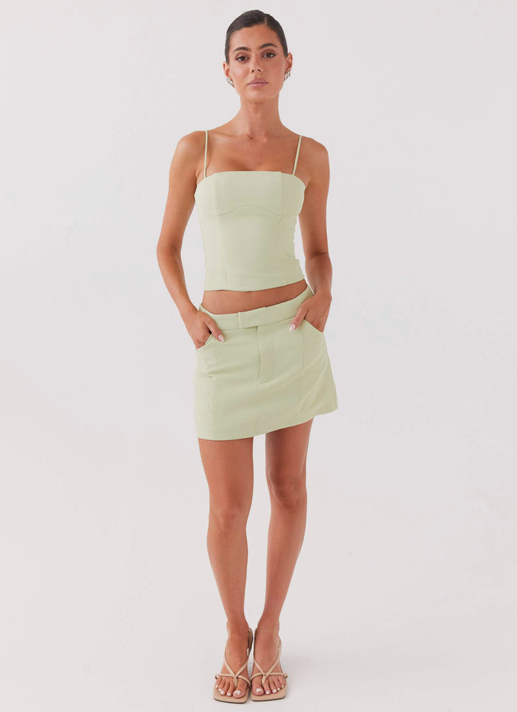 Eliana Suit Mini Skirt - Green Zest