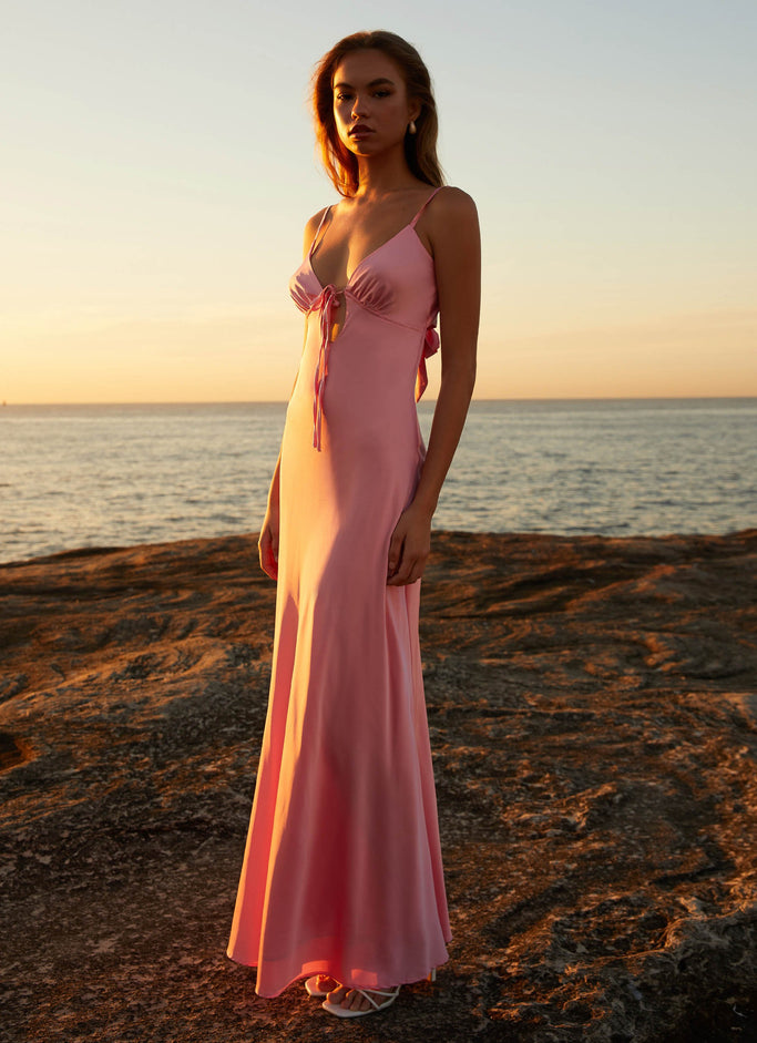 Shop Formal Dress - Peppermayo Exclusive Flora Satin Maxi Dress - Candy featured image