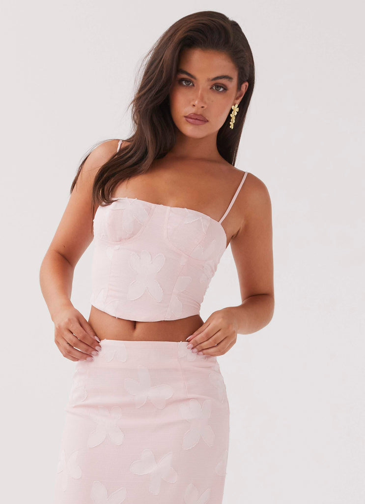 Collective Tops - Peppermayo Exclusive Best Love Lace Up Top - Pink Petal sixth image