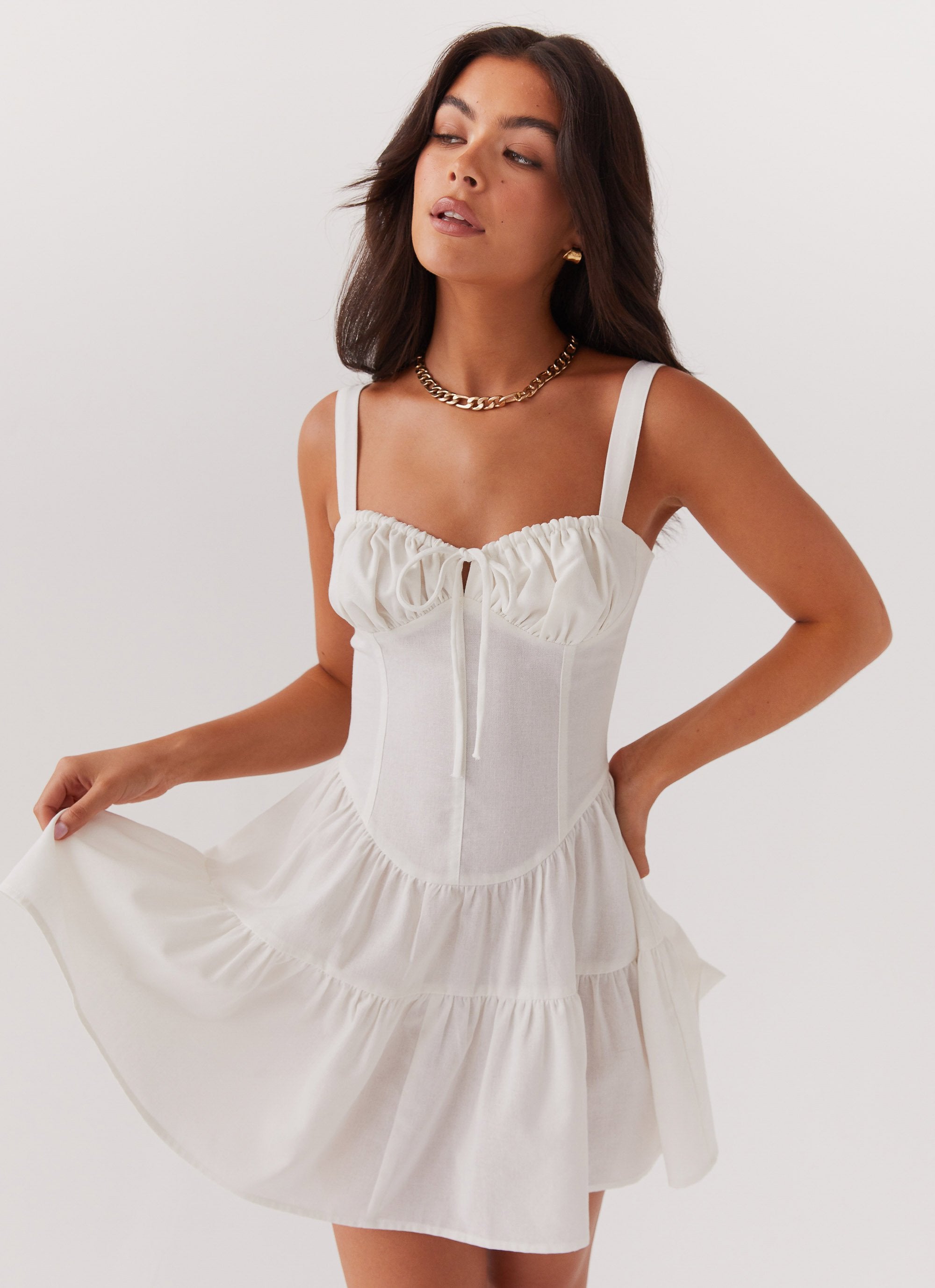 Dreams of You Ivory Lace Cutout Satin Lingerie Slip
