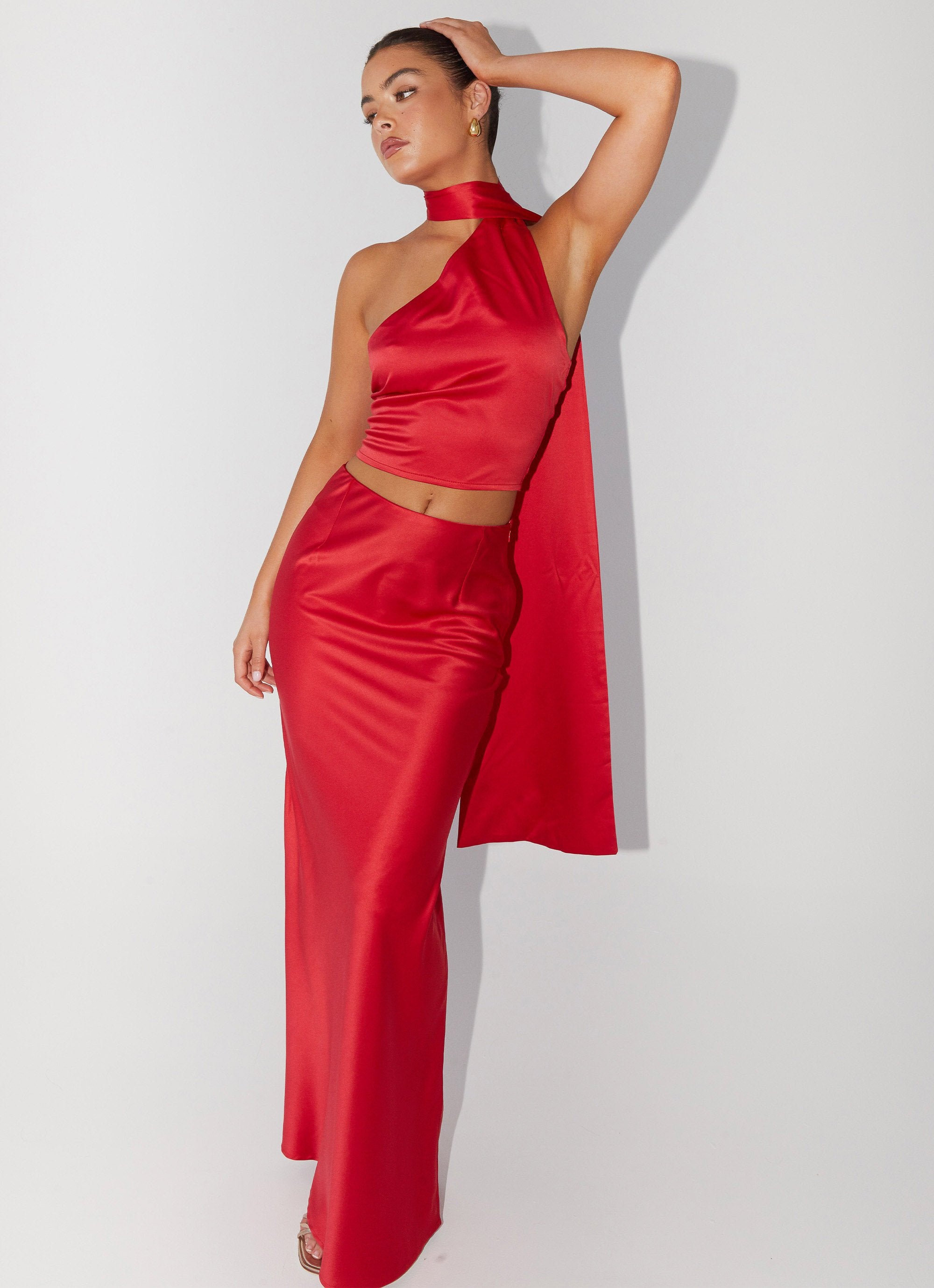 Satin Skirt Flowy Maxi Skirt With Blazer Josefina Satin Maxi Skirt