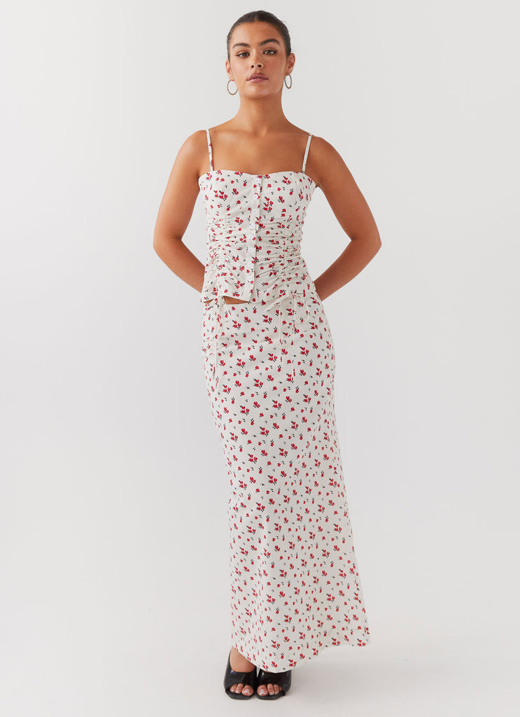 Collective Tops - Peppermayo Exclusive Ariana Linen Bustier Top - Poppy Floral third image