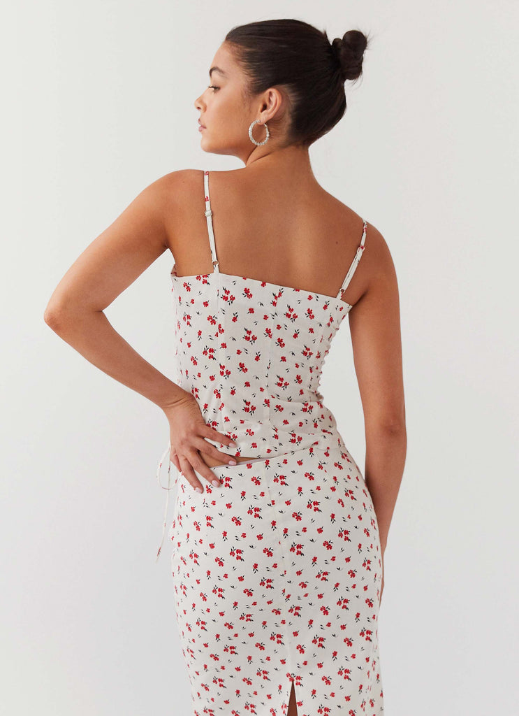 Collective Tops - Peppermayo Exclusive Ariana Linen Bustier Top - Poppy Floral fifth image