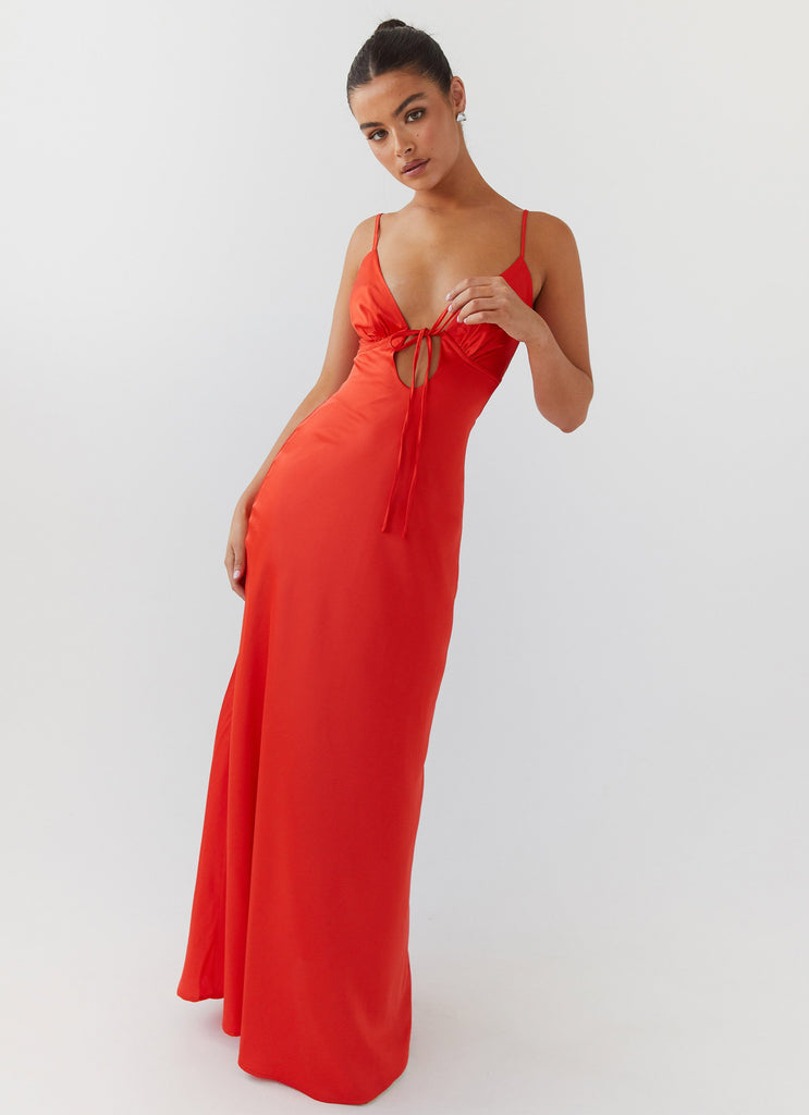 Collective Dress - Peppermayo Exclusive Flora Satin Maxi Dress - Citrus image 1