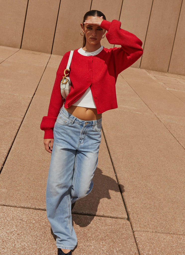 Collective Tops - Peppermayo Exclusive Daphne Knit Cardigan - Cherry featured image
