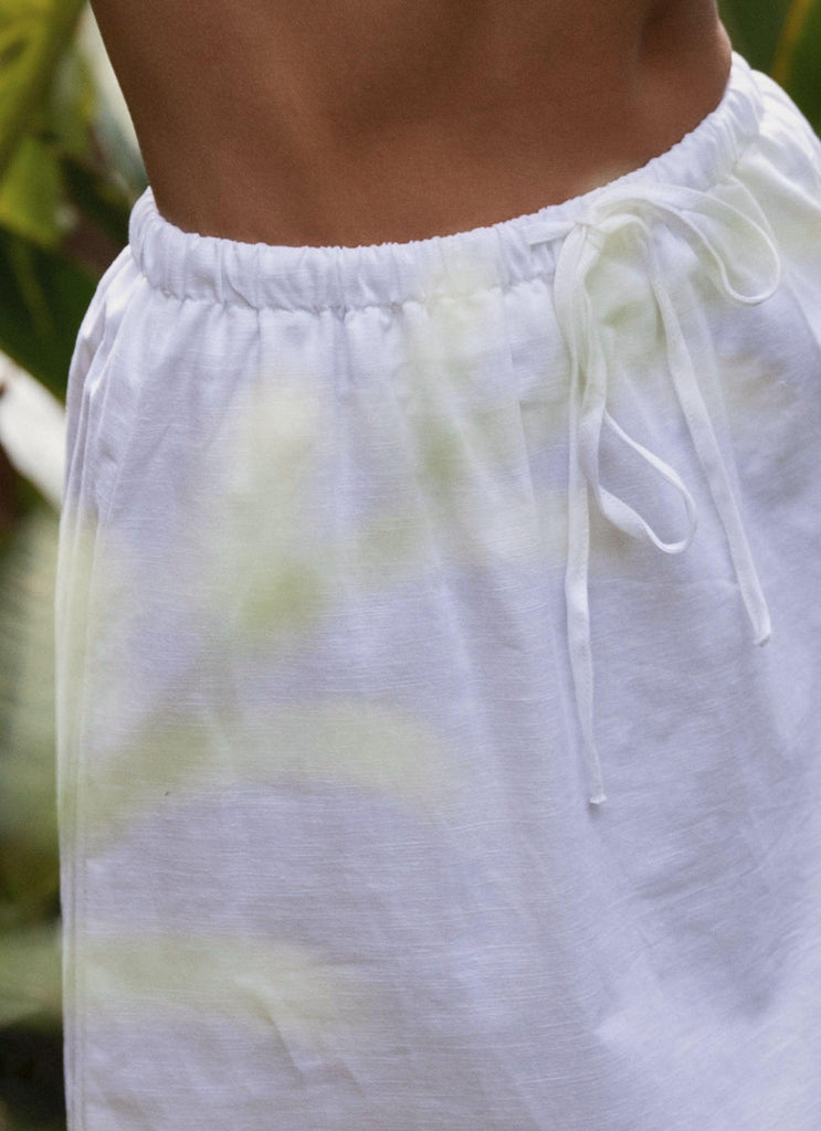 Sicilian Sun Midi Skirt - Pure White - Peppermayo