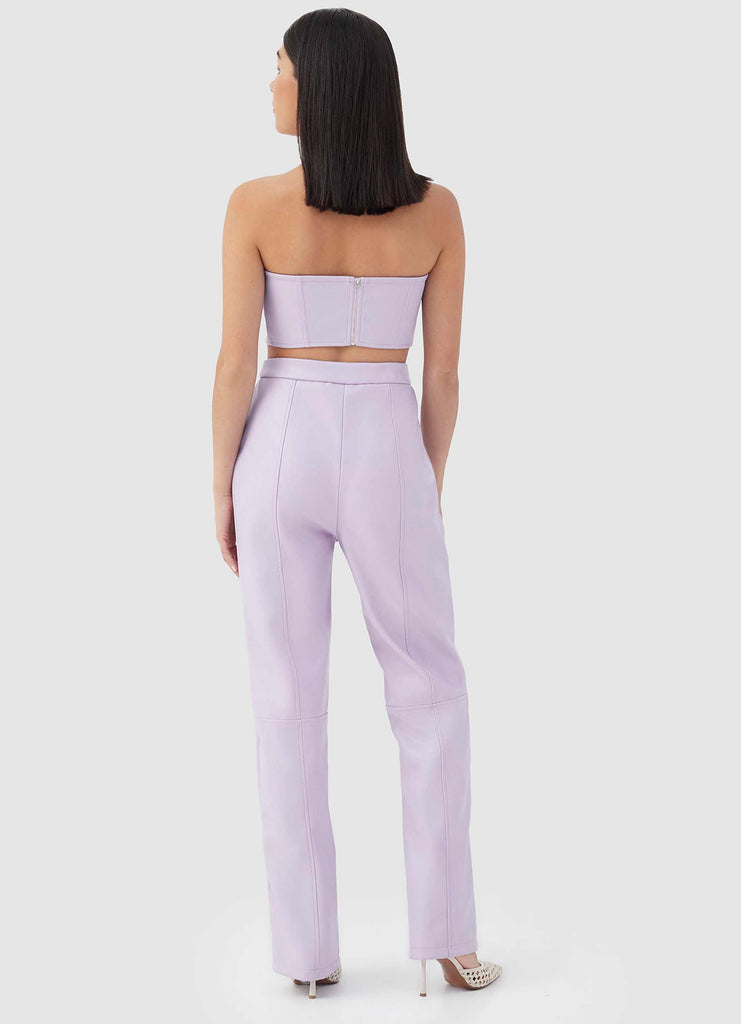 Tropez Leather Trouser Pant - Lilac - Peppermayo