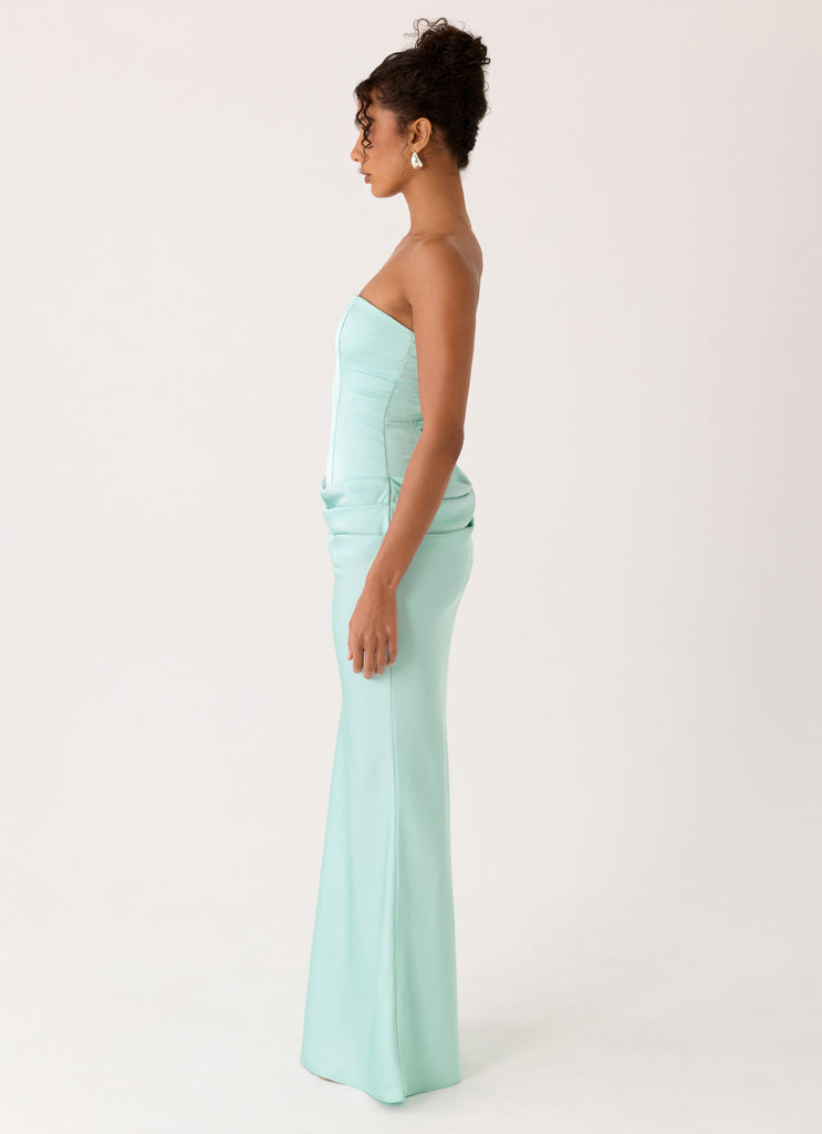 Adara Corset Maxi Dress - Aqua