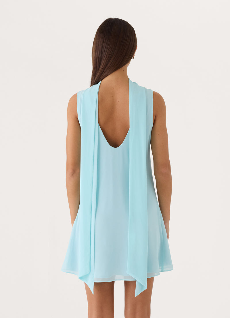 Adelia Scarf Mini Dress - Mint