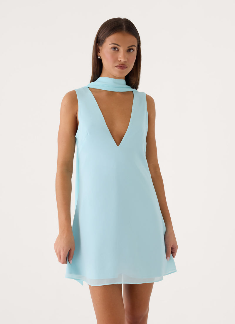 Adelia Scarf Mini Dress - Mint