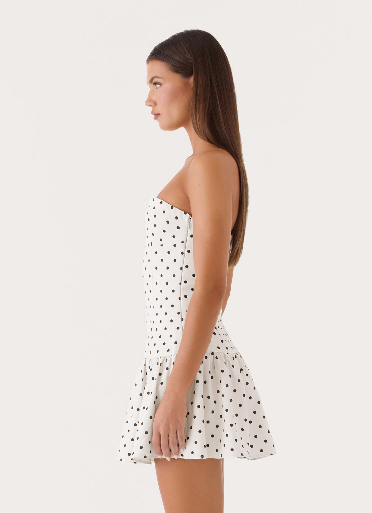 Adriana Mini Dress - Cream Polka Dot