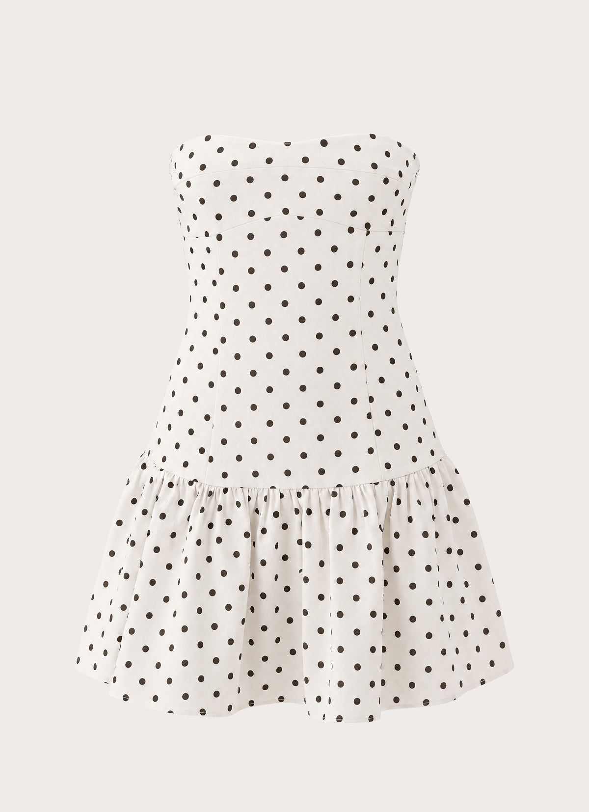 Adriana Mini Dress - Cream Polka Dot