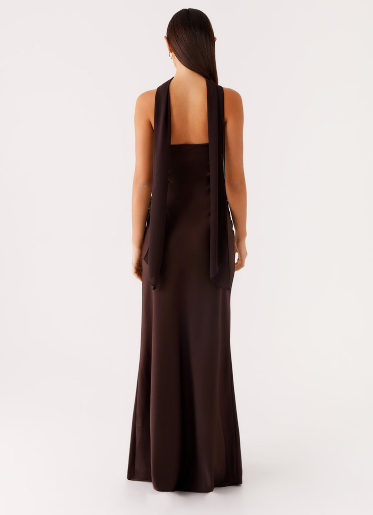 Alaine Scarf Maxi Dress - Dark Chocolate Peppermayo Alaine Scarf Maxi Dress - Dark Chocolate Peppermayo