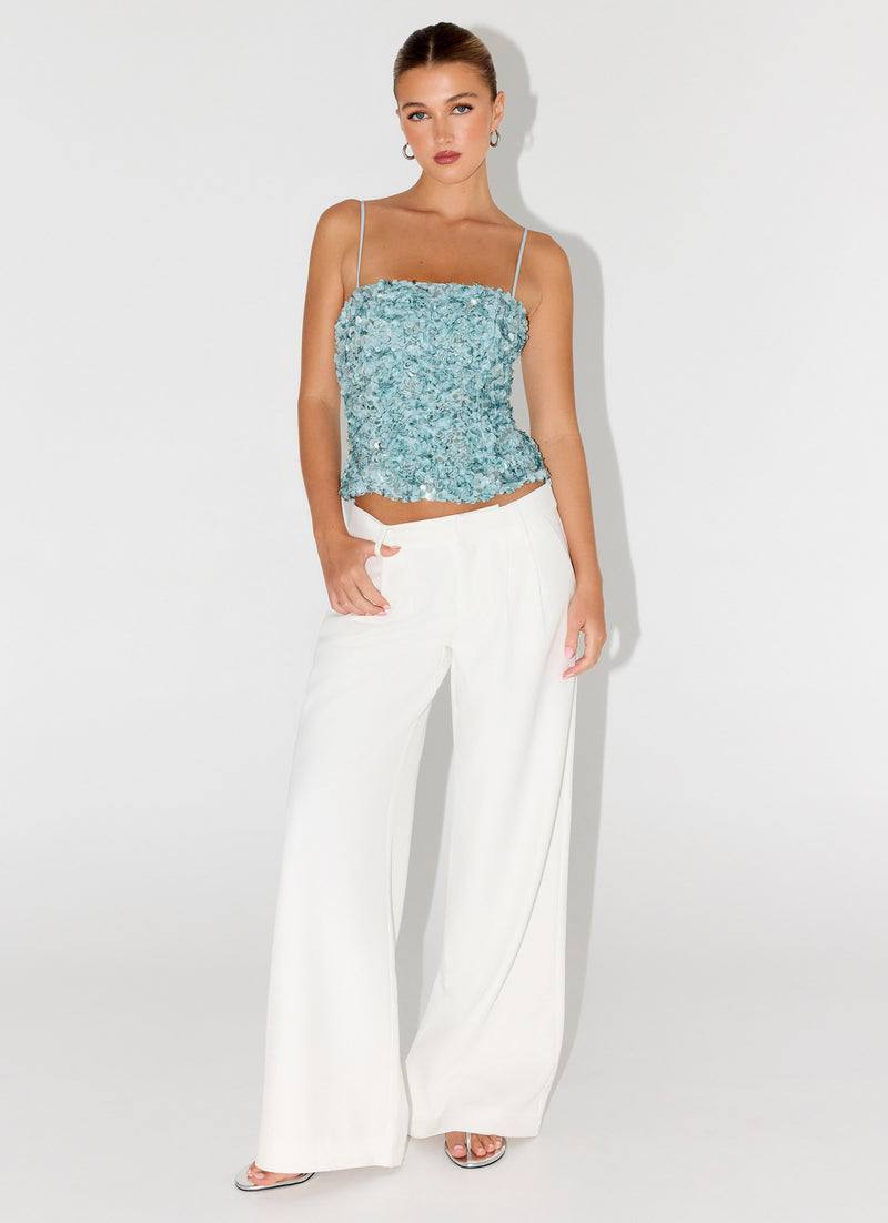 Alayna Sequin Top - Aqua