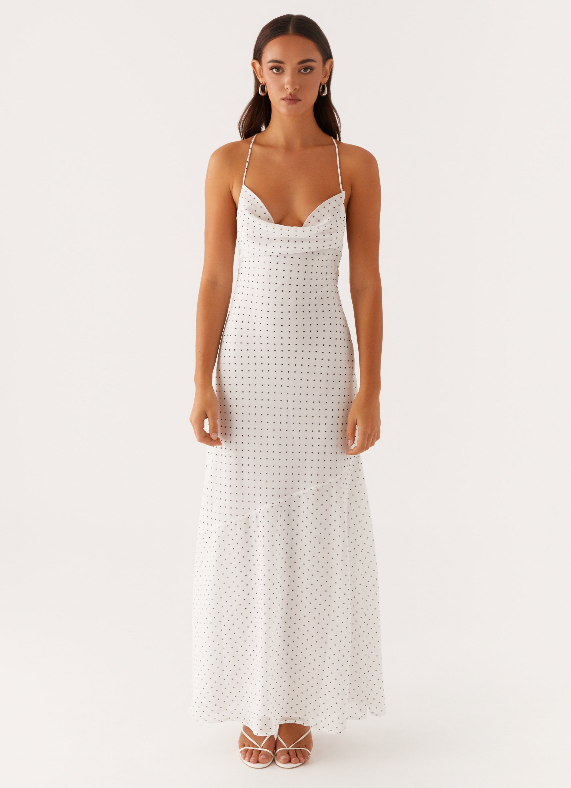 White Line and Dot Maxi Dress main image 1