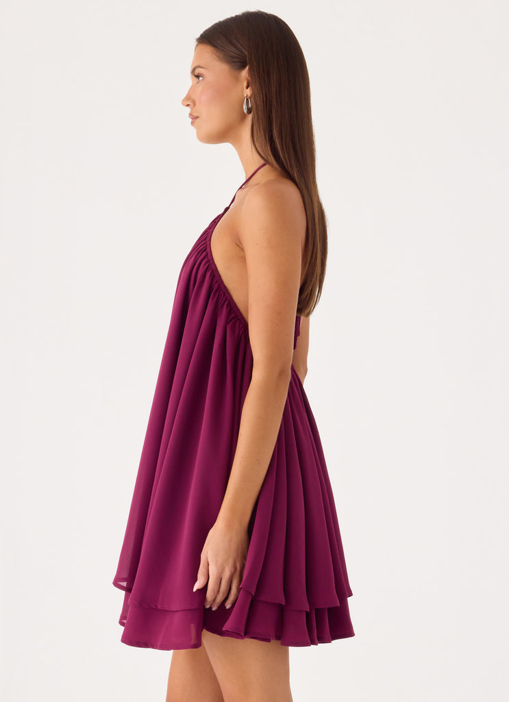 Alicelle Halter Mini Dress - Plum