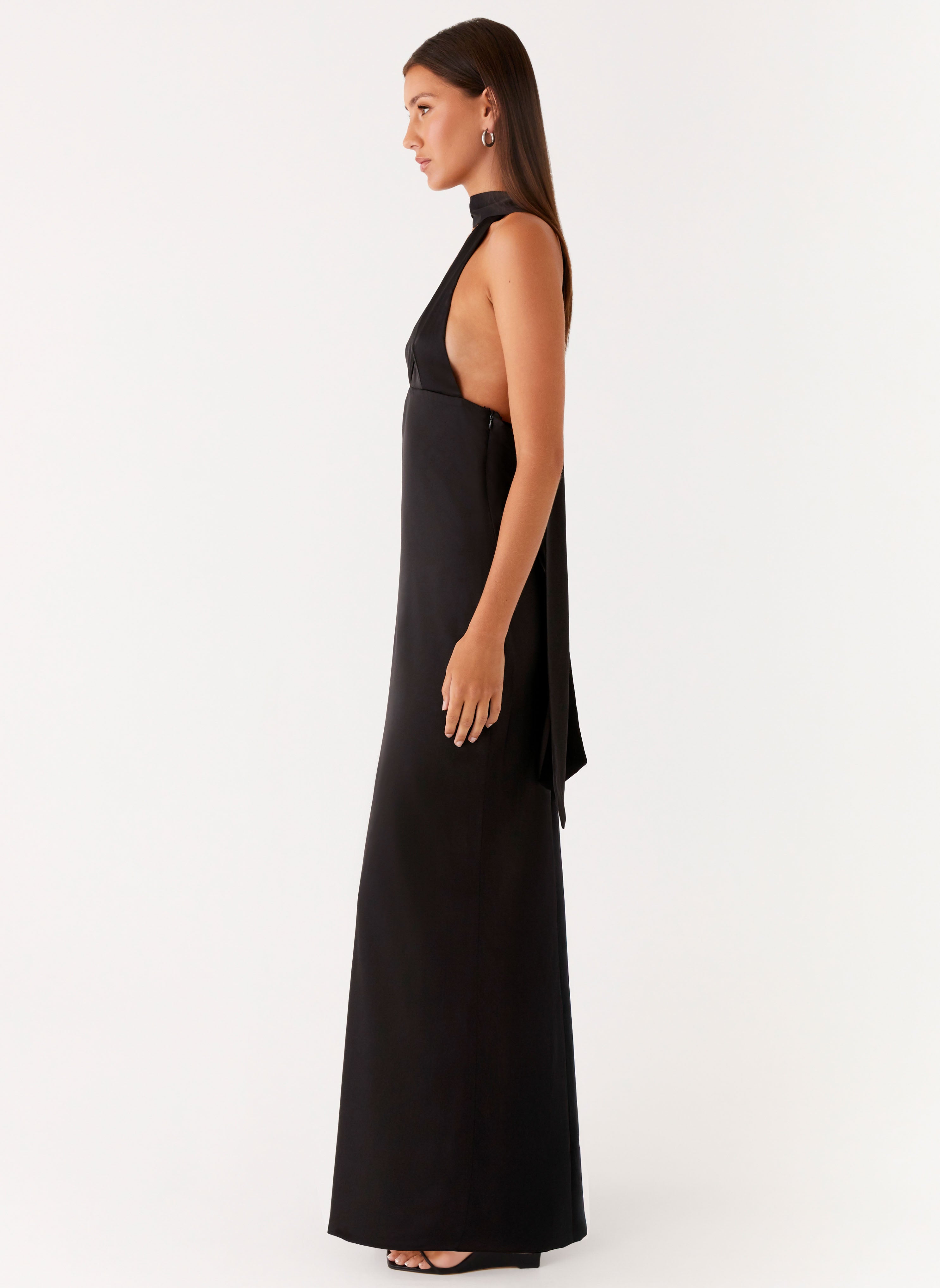 Alicia Satin Halter Maxi Dress