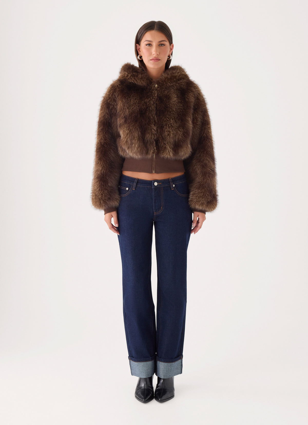 Alio Faux Fur Zip Jacket - Tan