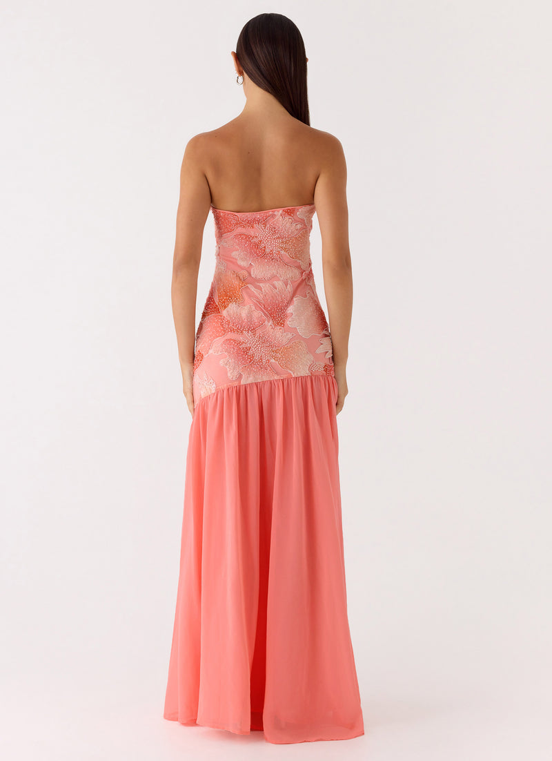 Allana Beaded Maxi Dress - Papaya