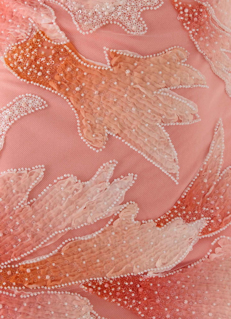 Allana Beaded Maxi Dress - Papaya