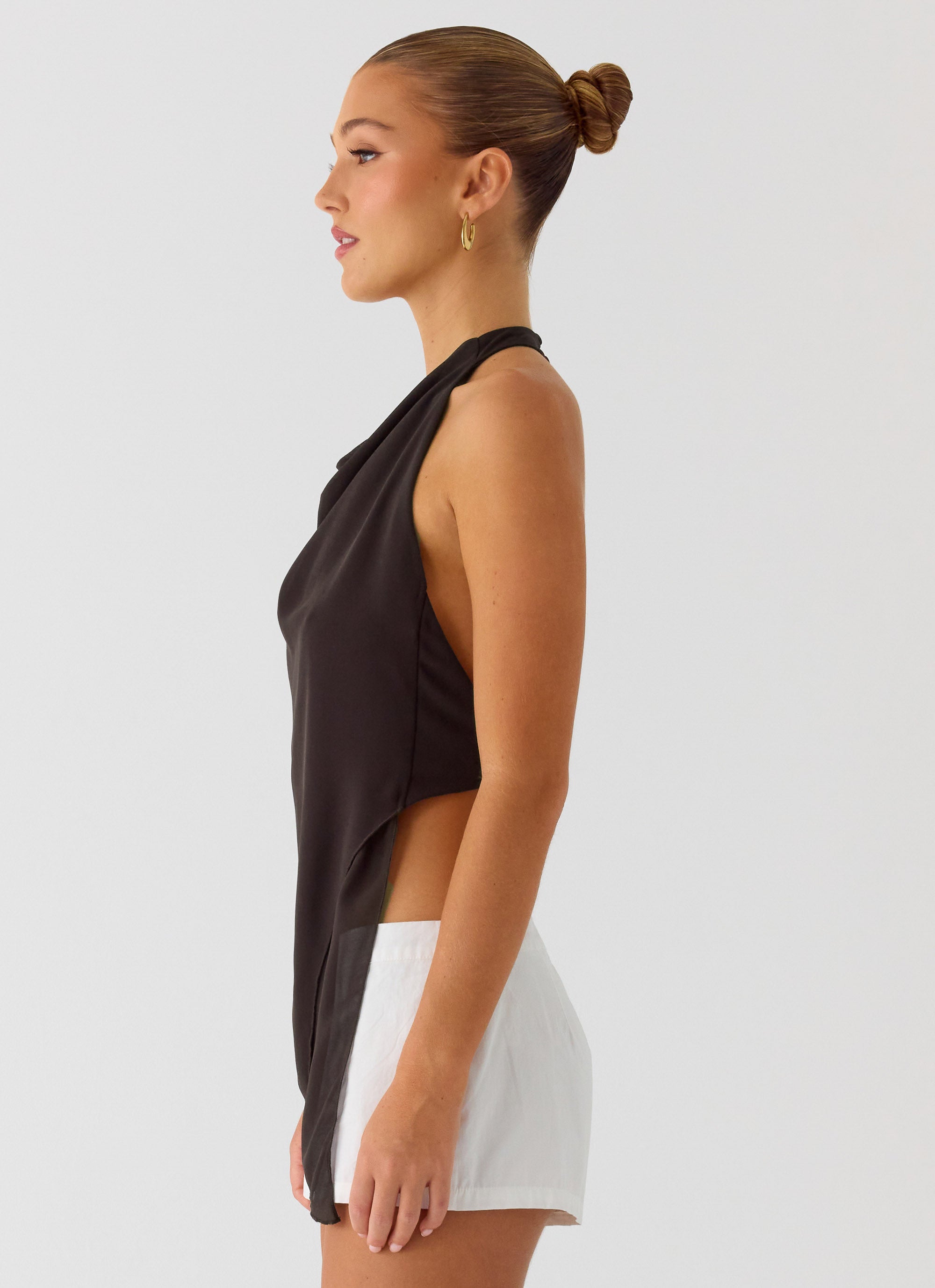 Backless Thread Top Altego Layered Backless Top - Cool Chocolate – Peppermayo