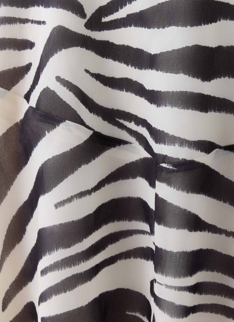 Amalina Asymmetric Midi Skirt - Zebra