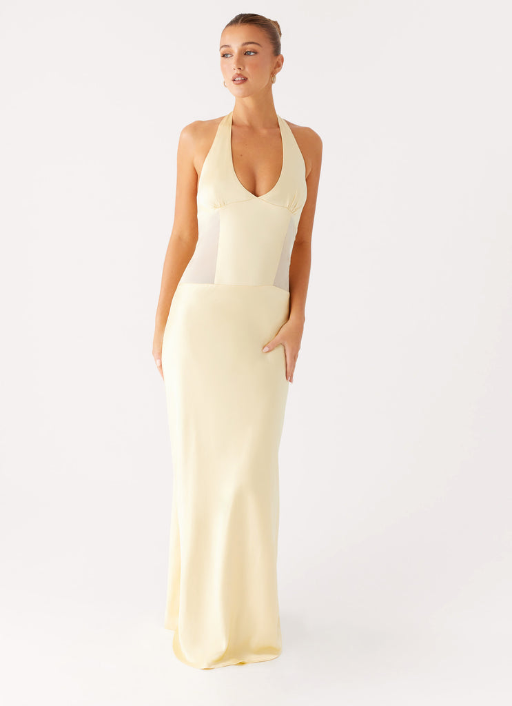 Ambre Mesh Panel Maxi Dress - Yellow