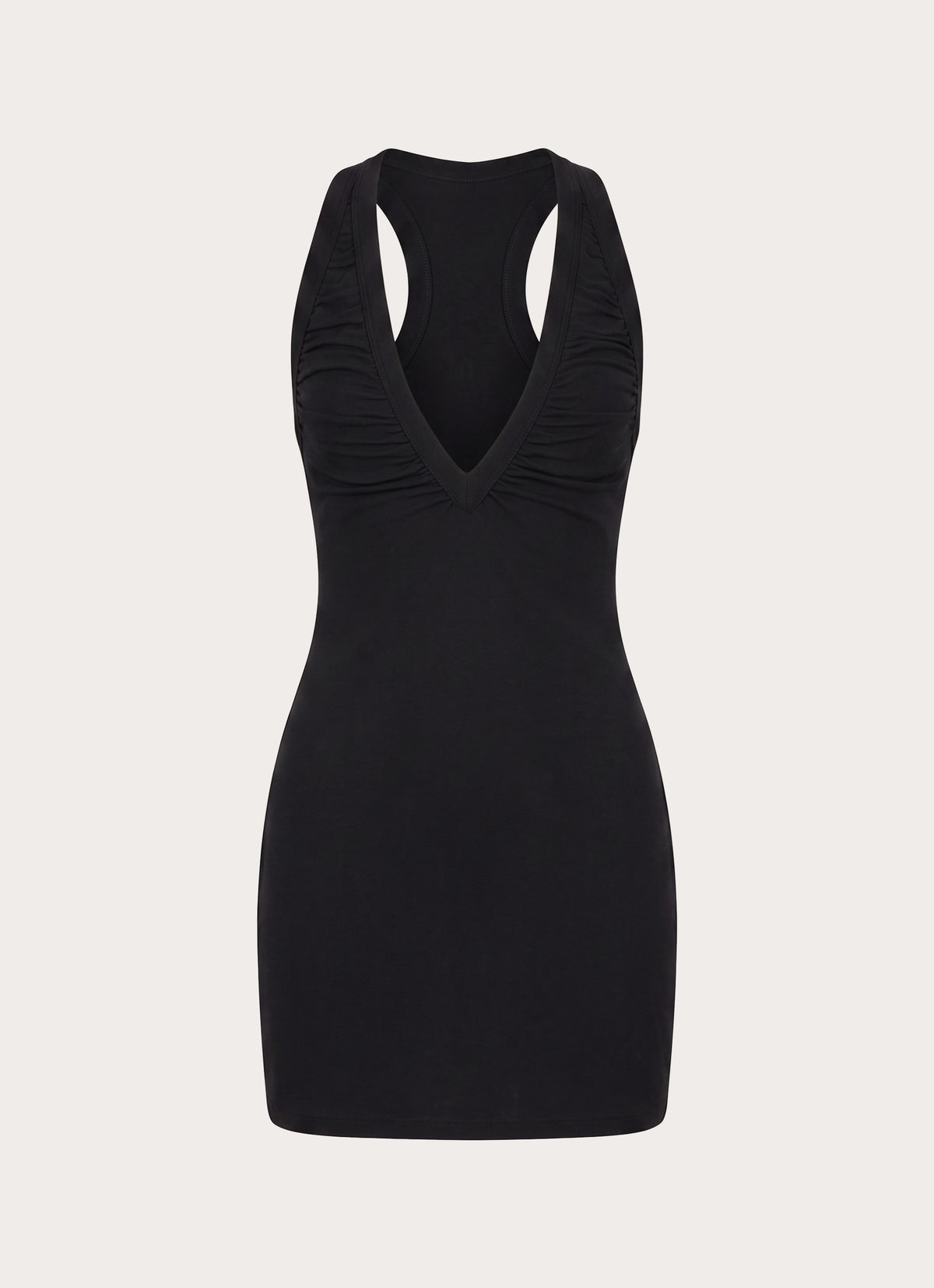 Amelina Ruched Mini Dress - Black