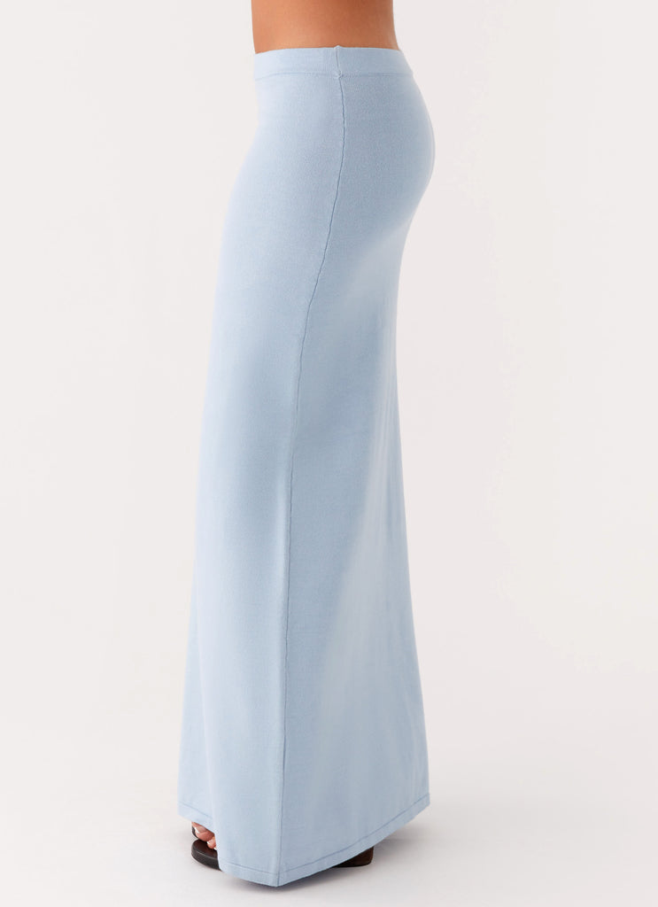 Anastasia Knit Maxi Skirt - Blue