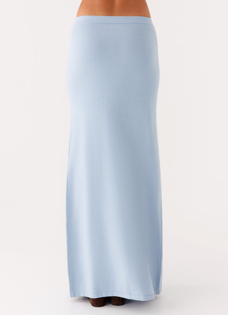 Anastasia Knit Maxi Skirt - Blue
