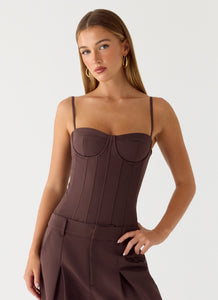 Ania Corset Top - Chocolate