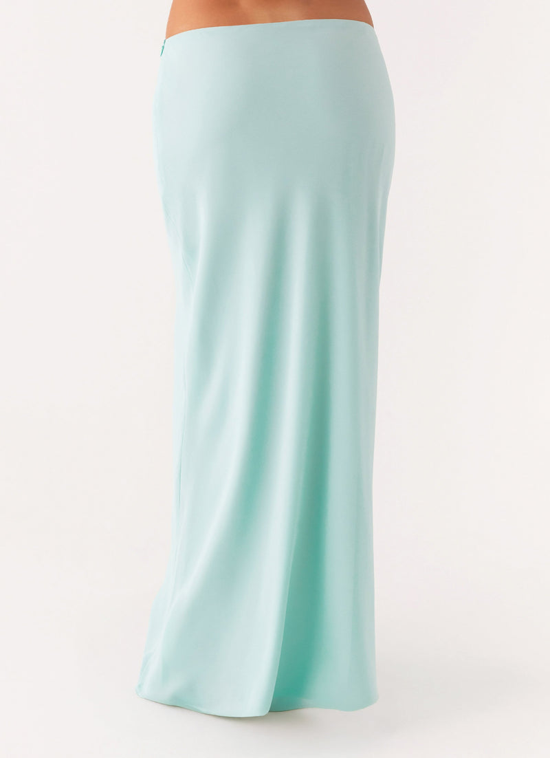Another Life Chiffon Maxi Skirt - Pale Blue