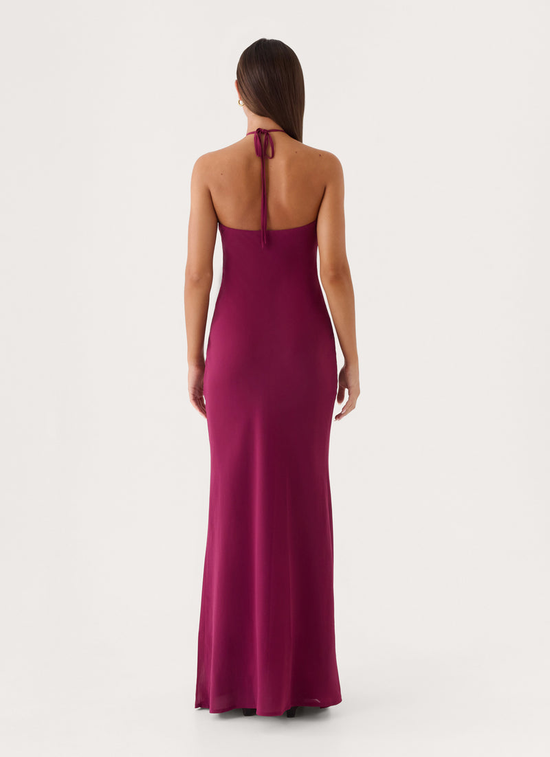 Anouk Halter Maxi Dress - Plum