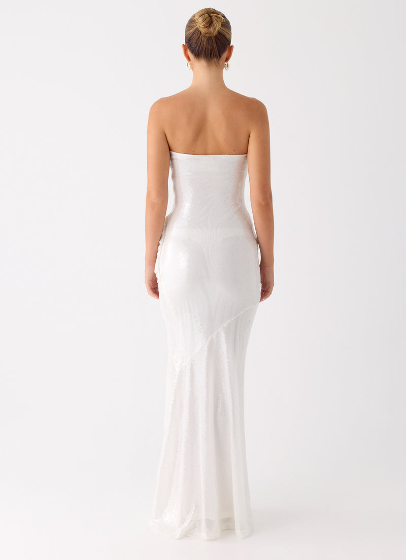 Anticipating Sequin Maxi Dress - White