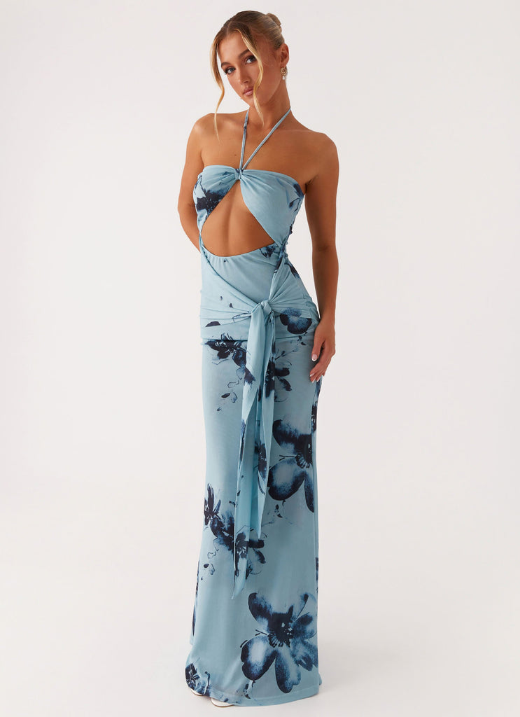 black and blue flower dress Dolce & Gabbana
