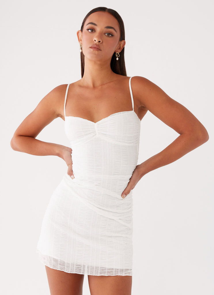 miranda mesh mini dress Superdown Miranda Crochet Mini Dress