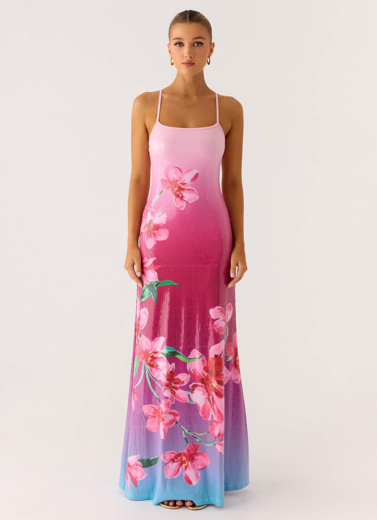 Ariaz Sequin Maxi Dress - Ombre Reef
