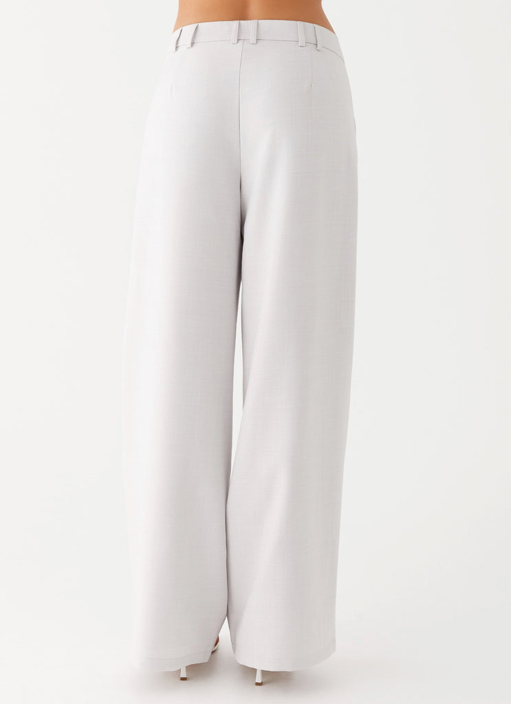 Womens Asha Low Rise Pants in the colour Ivory in front of a light grey background