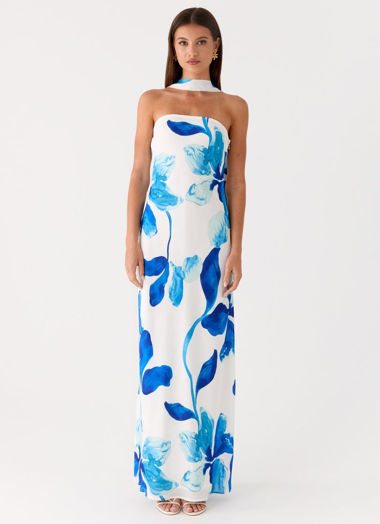 white cotton dress cerulean maxi midi white cotton dress cerulean Trovata Women's Mirela Dress Cerulean Floral