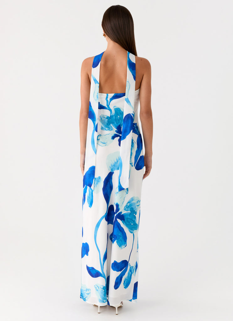 white cotton dress cerulean maxi Cotton Maxi Dress For Daily Use Maxi Flutter Sleeve Chartreuse And Cerulean Cotton Maxi Dress