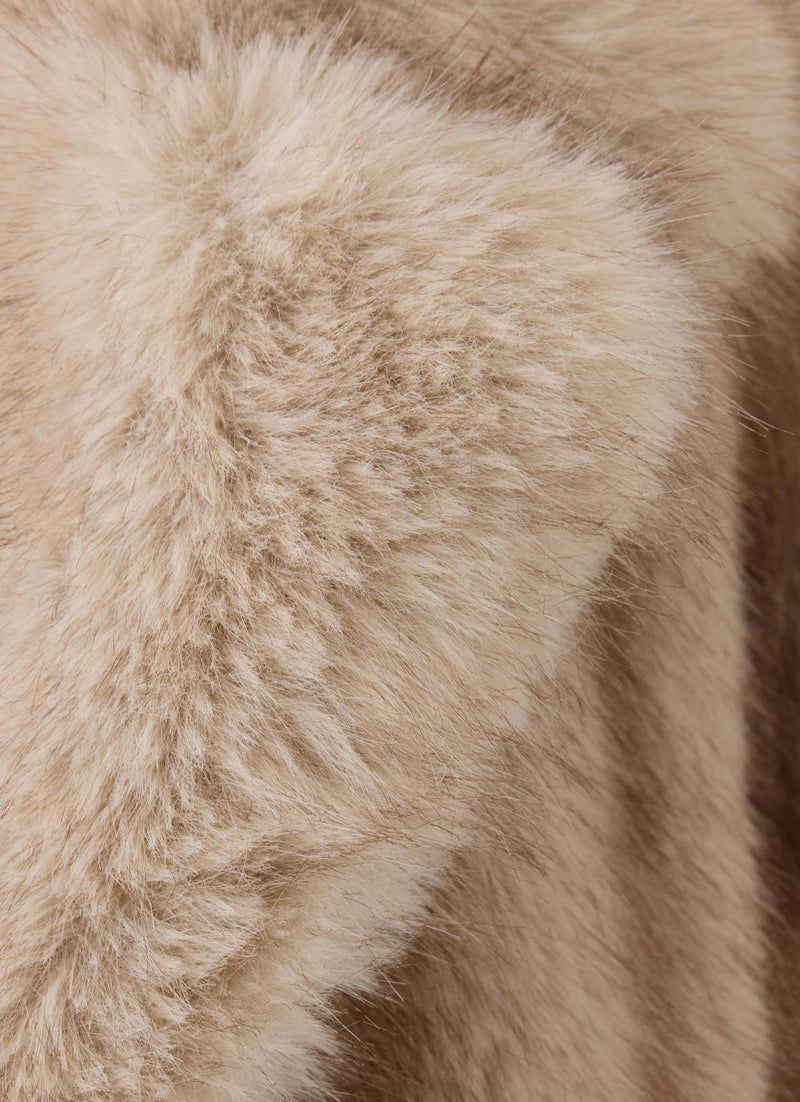 Aspen Avenue Faux Fur Coat - Natural