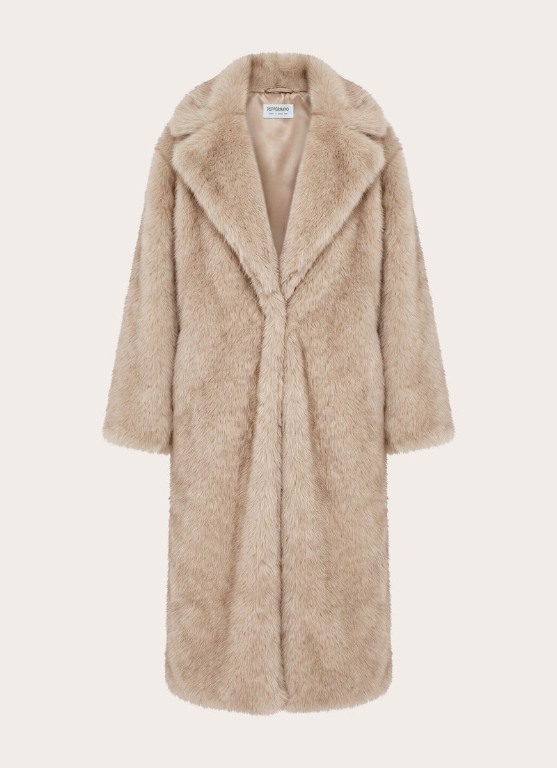 Aspen Avenue Faux Fur Coat - Natural