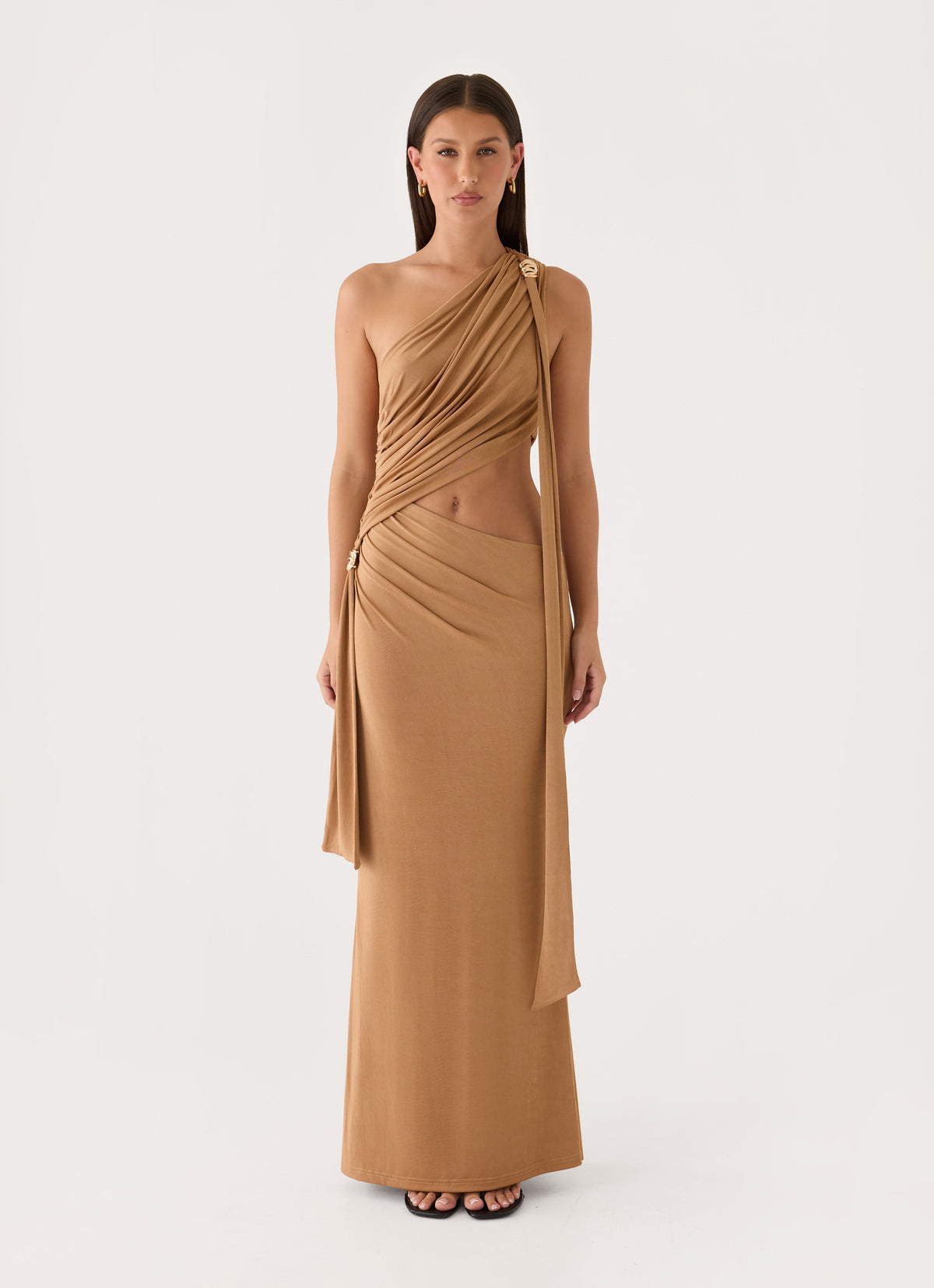 Aurene Maxi Jersey Dress - Gold
