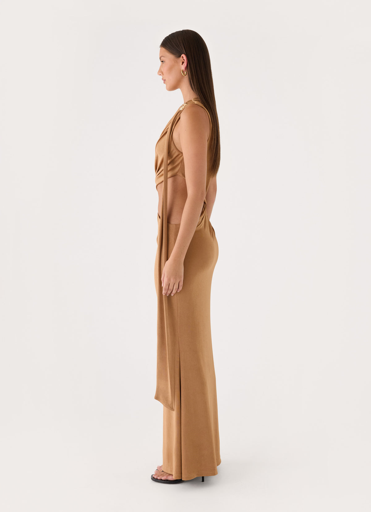 Aurene Maxi Jersey Dress - Gold