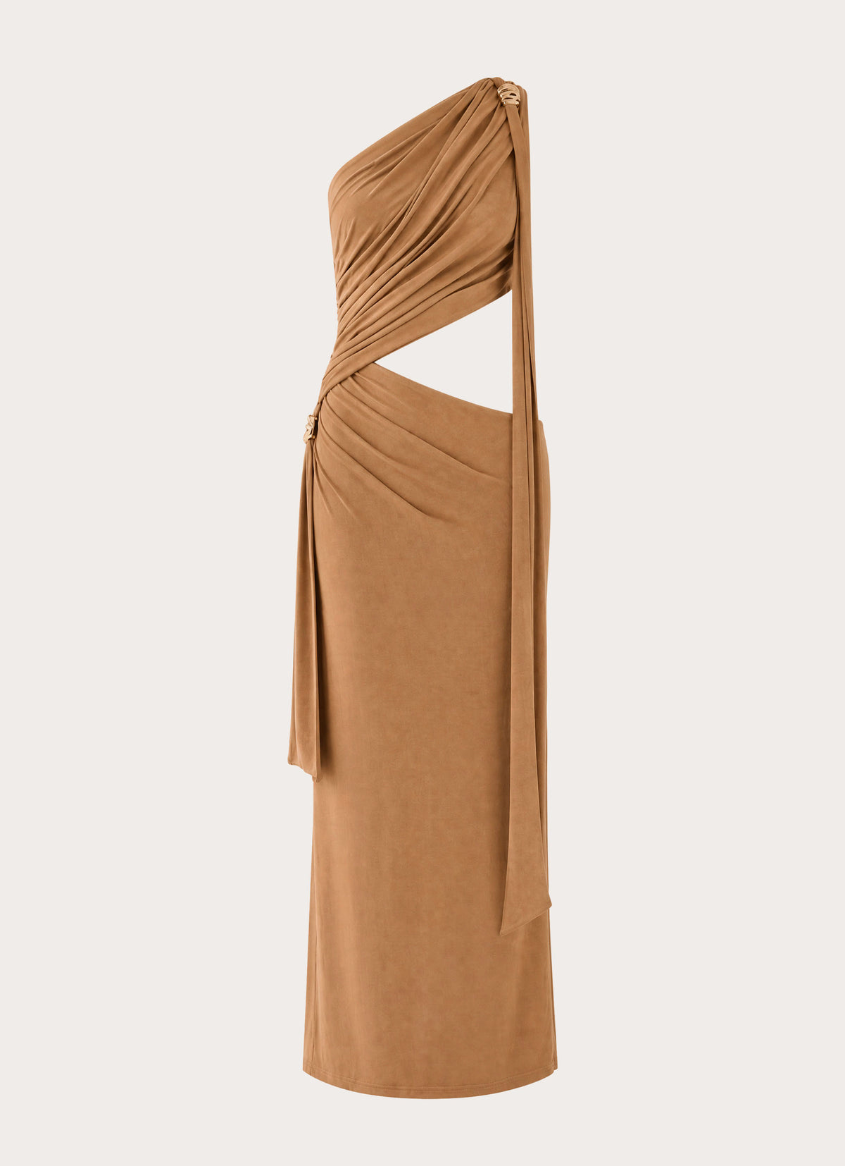 Aurene Maxi Jersey Dress - Gold