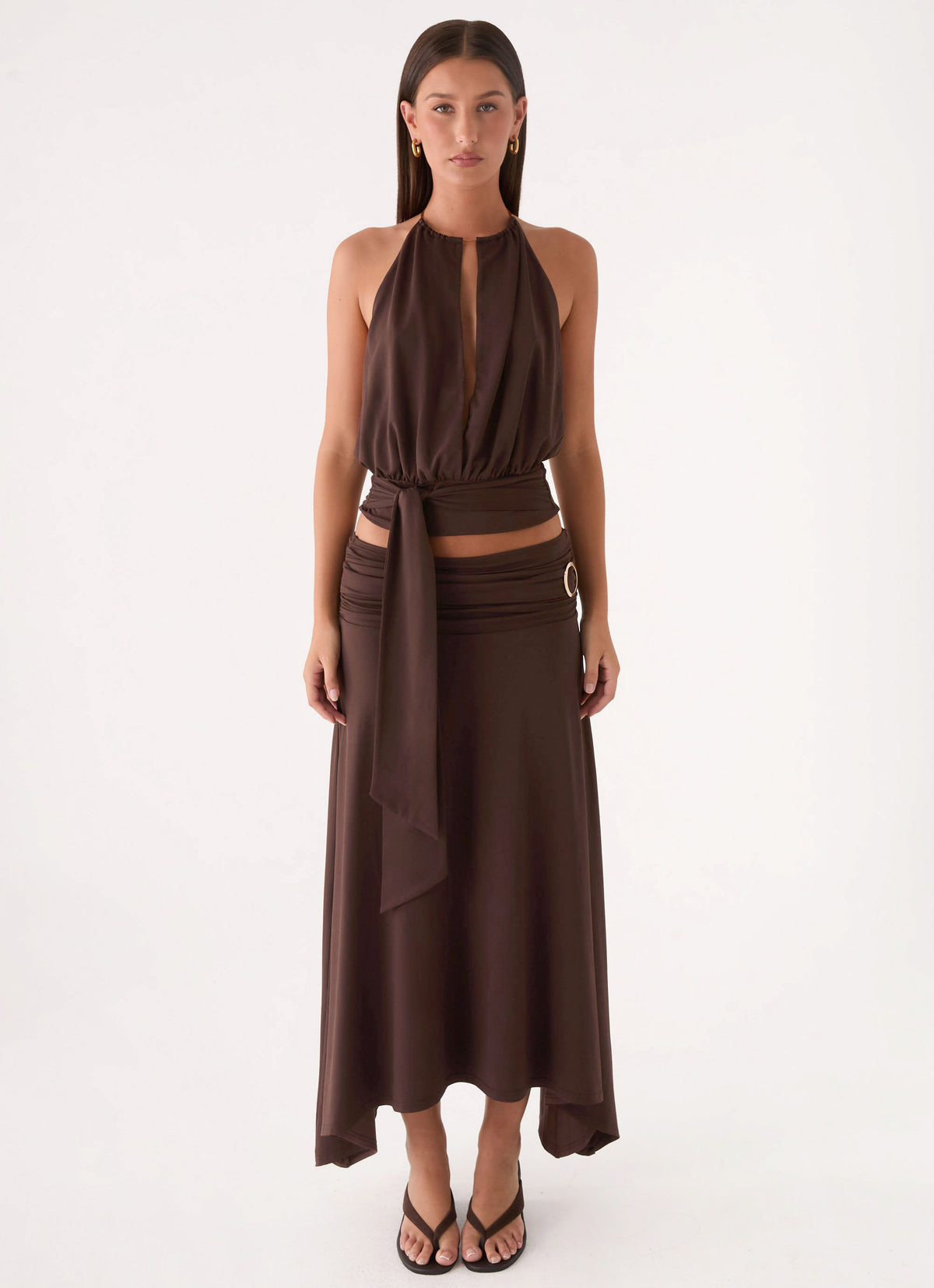 Automatic Midi Skirt - Rose Taupe