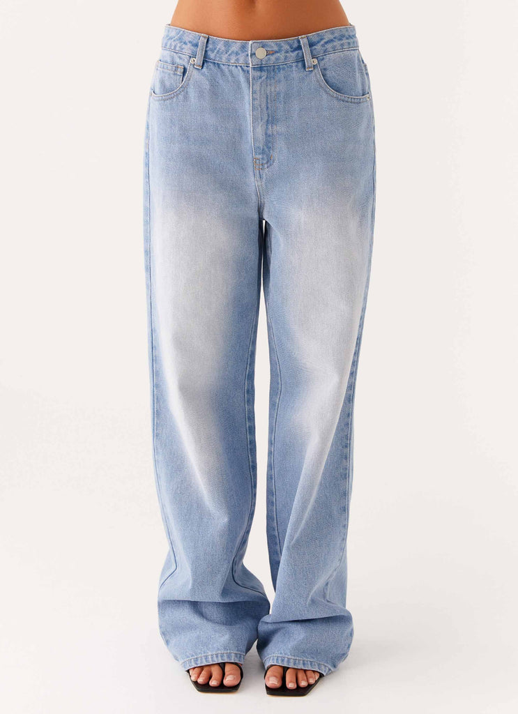 Back Again Straight Leg Denim Jeans - Vintage Blue