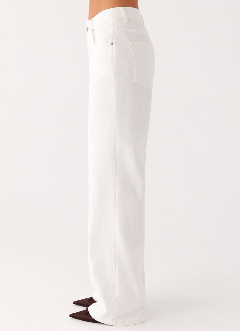 Back Again Straight Leg Denim Jeans - White