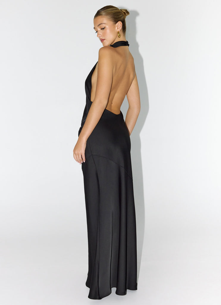 Back To Life Halter Maxi Dress - Black Peppermayo Back To Life Halter Maxi Dress - Black Peppermayo