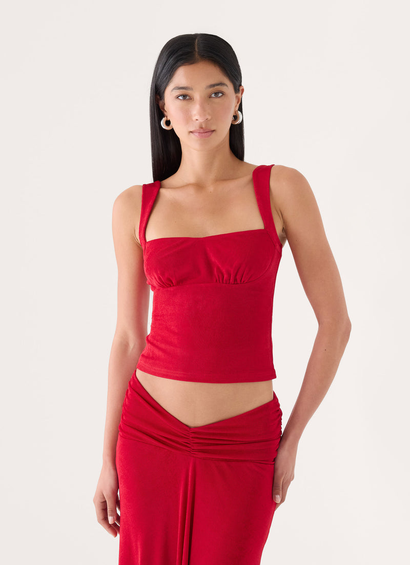 Basmaya Bustier Top - Chilli Red